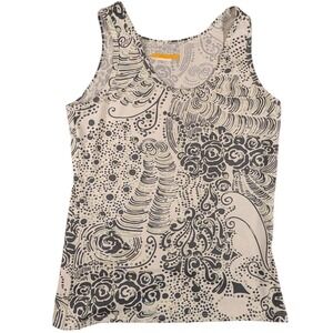 Lucy Tech Womens Activewear Tank Top Green Abstract Floral Print Size L Yoga Gym